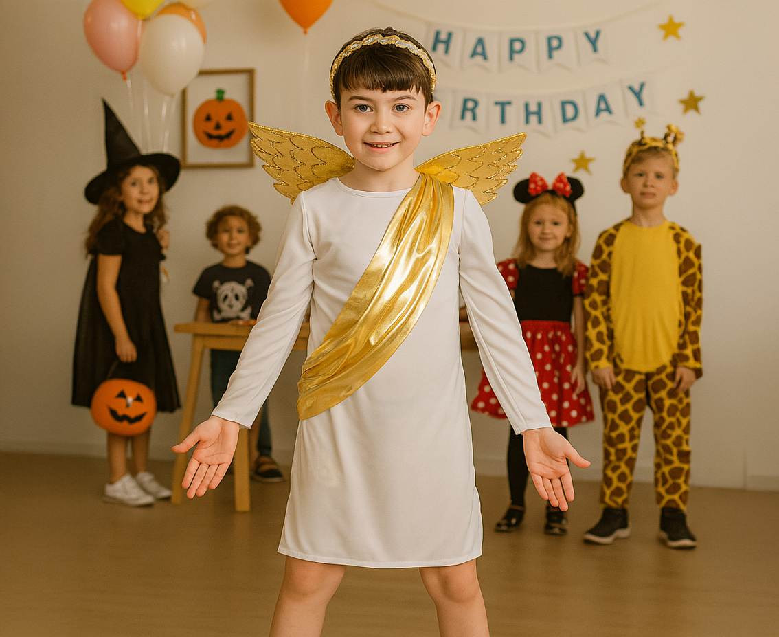 Role-play set for kids Angel Guardian (robe with sash, hairband, wings), size 110/120 cm